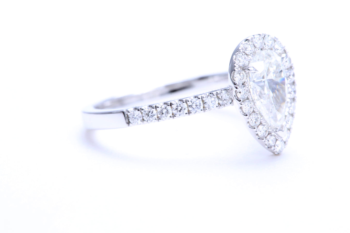 One Carat Pear Shaped Engagement Ring