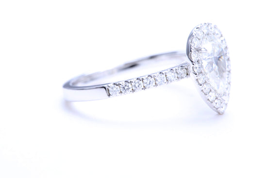 One Carat Pear Shaped Engagement Ring