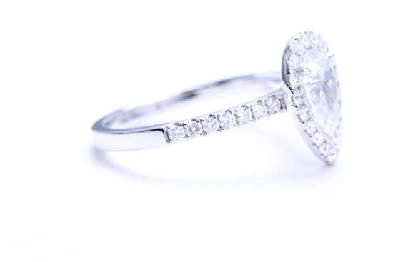 One Carat Pear Shaped Engagement Ring