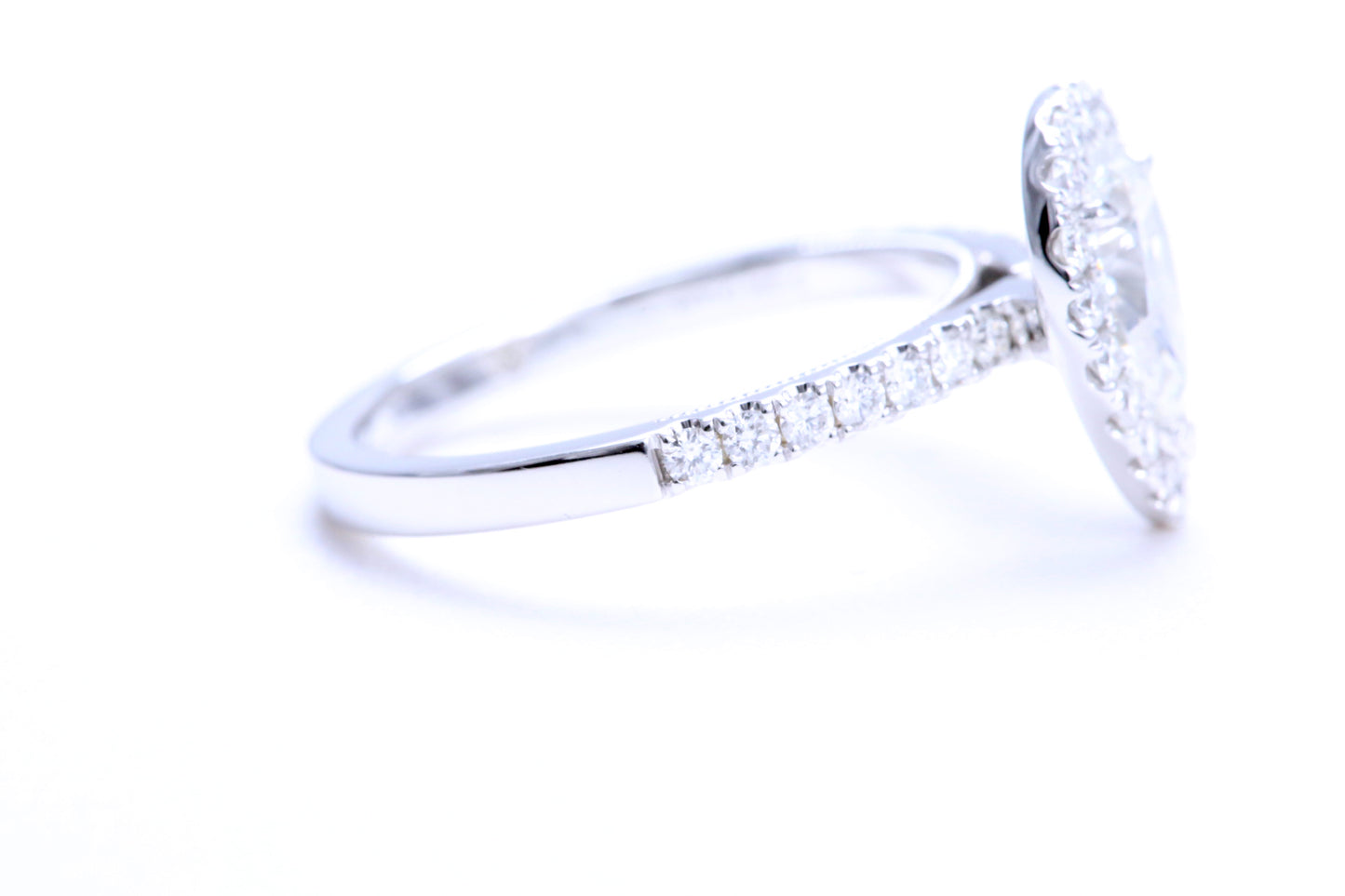 One Carat Pear Shaped Engagement Ring