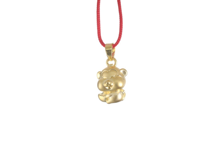 24K 3D Monkey Cartoon Pendant