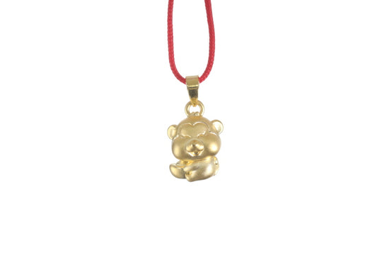 24K 3D Monkey Cartoon Pendant