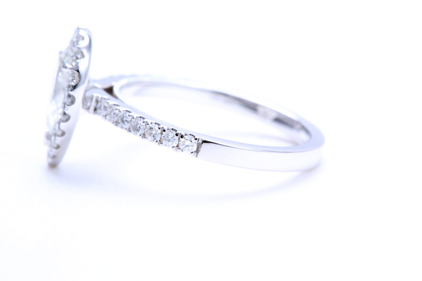 One Carat Pear Shaped Engagement Ring