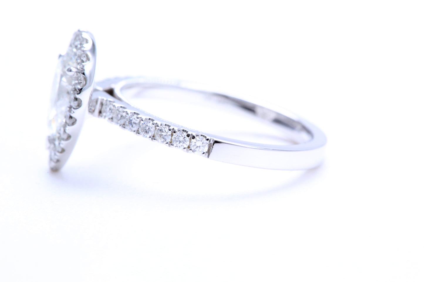 One Carat Pear Shaped Engagement Ring