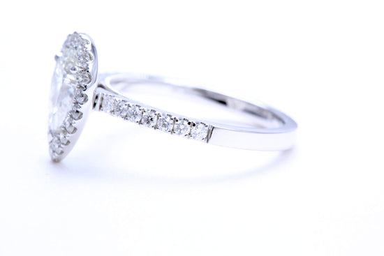 One Carat Pear Shaped Engagement Ring