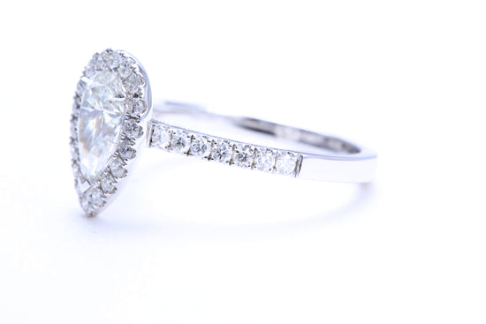 One Carat Pear Shaped Engagement Ring