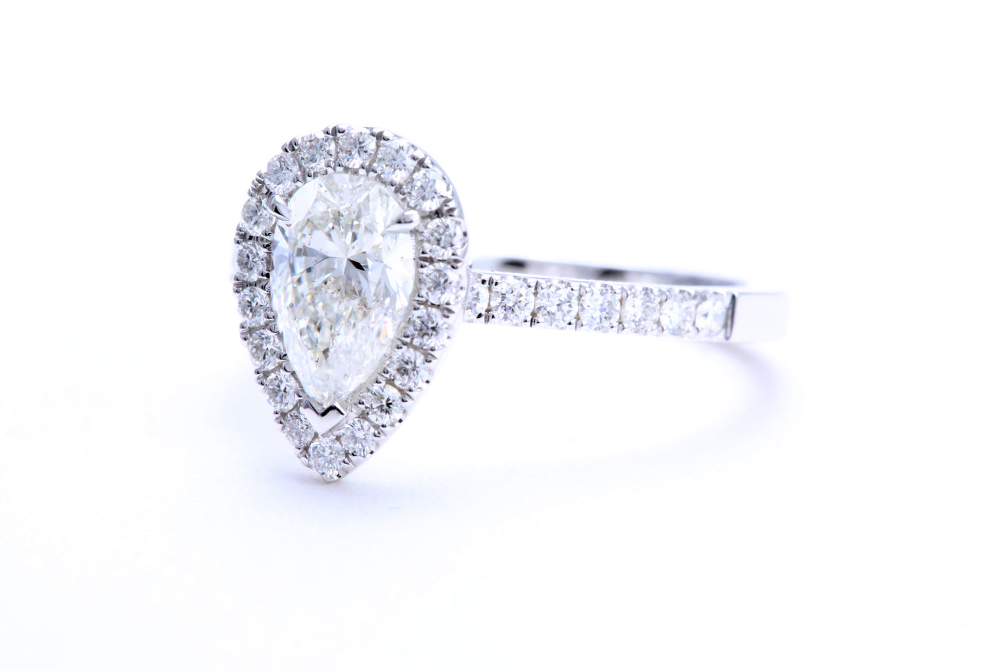 One Carat Pear Shaped Engagement Ring