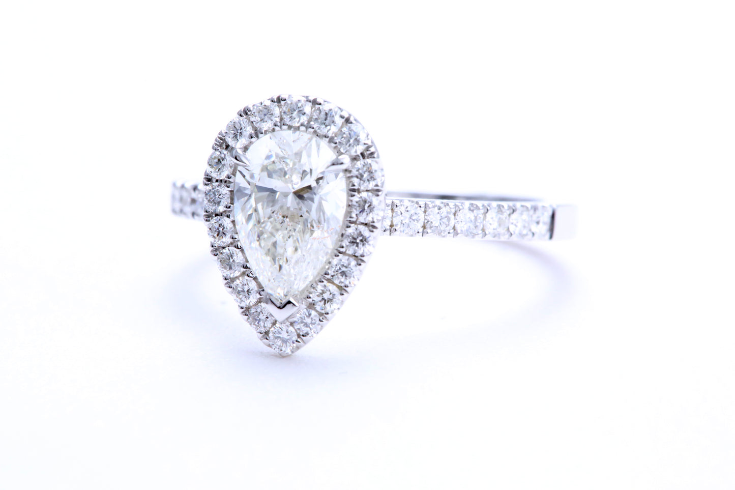 One Carat Pear Shaped Engagement Ring