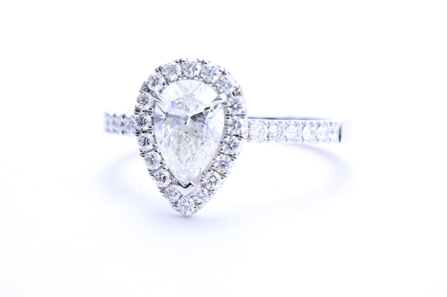 One Carat Pear Shaped Engagement Ring