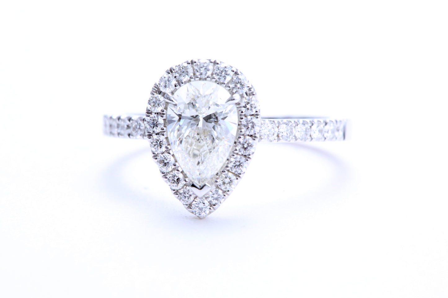 One Carat Pear Shaped Engagement Ring