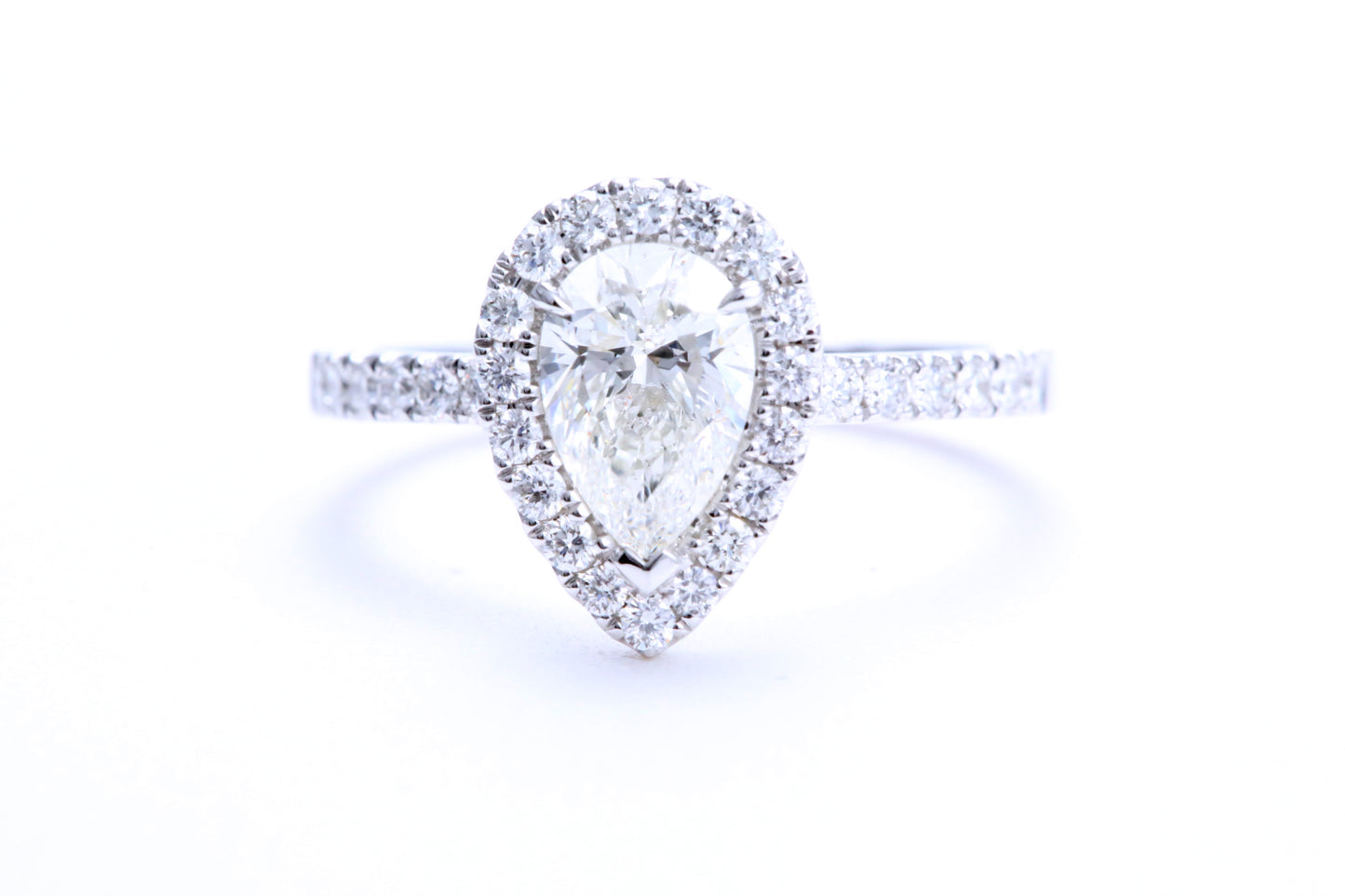 One Carat Pear Shaped Engagement Ring