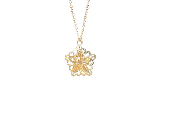 24K Gold Flower Pendant