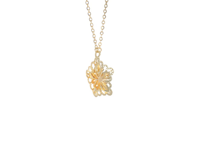 24K Gold Flower Pendant