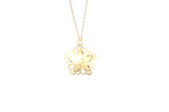 24K Gold Flower Pendant