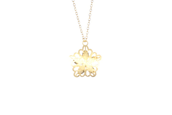 24K Gold Flower Pendant