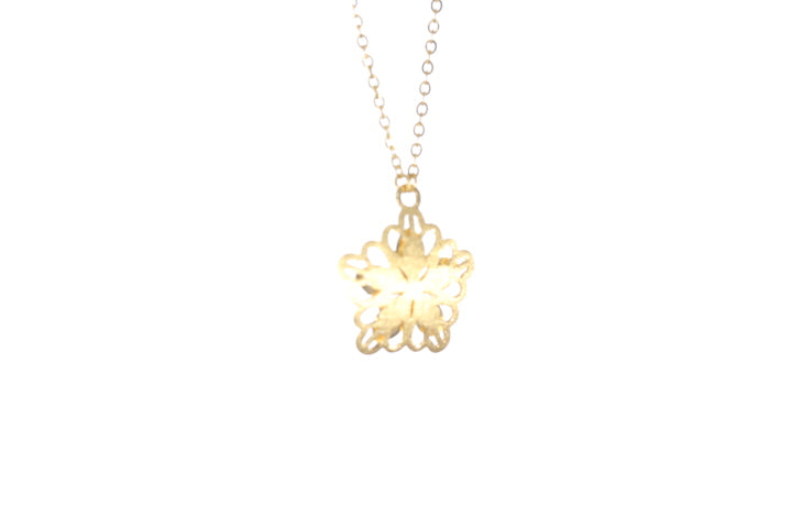 24K Gold Flower Pendant