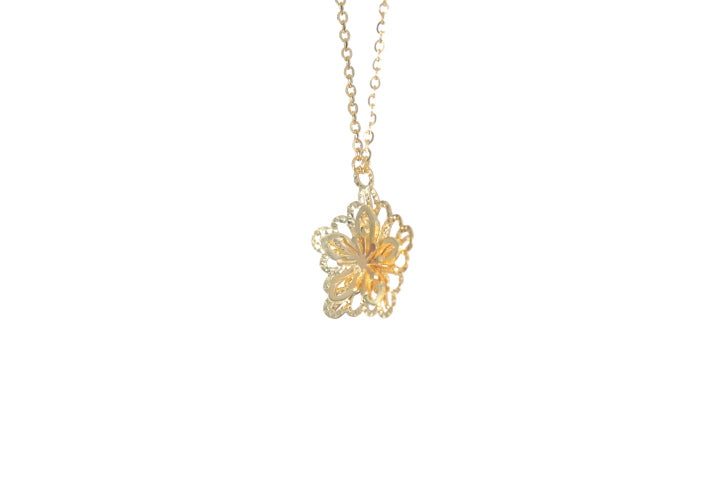 24K Gold Flower Pendant