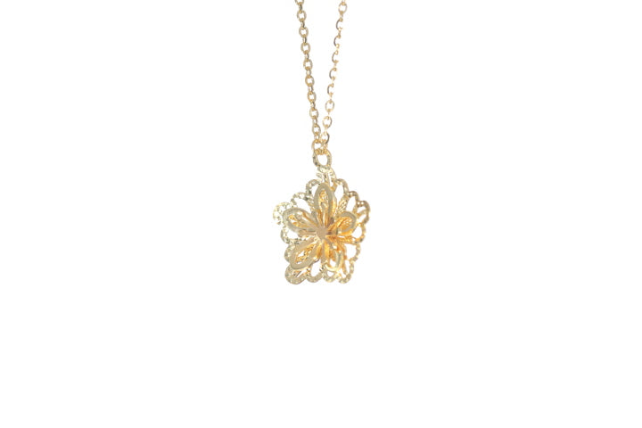 24K Gold Flower Pendant