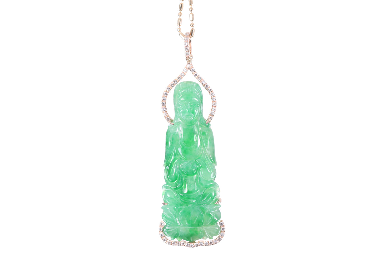 Jadeite Guan Yin Rose Gold