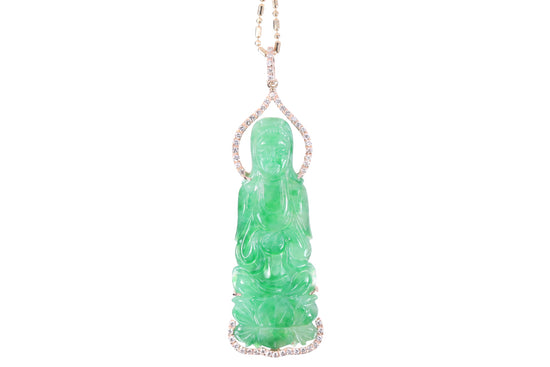 Jadeite Guan Yin Rose Gold