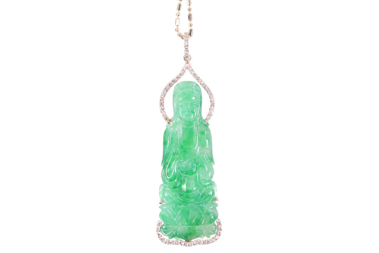 Jadeite Guan Yin Rose Gold