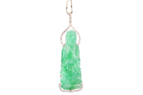 Jadeite Guan Yin Rose Gold