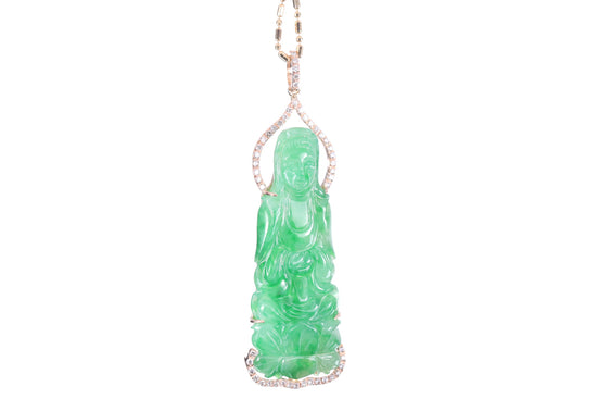 Jadeite Guan Yin Rose Gold