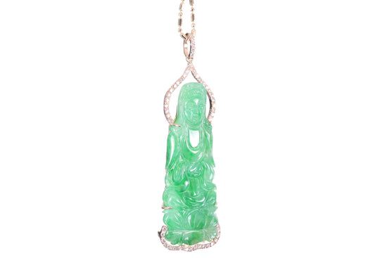 Jadeite Guan Yin Rose Gold