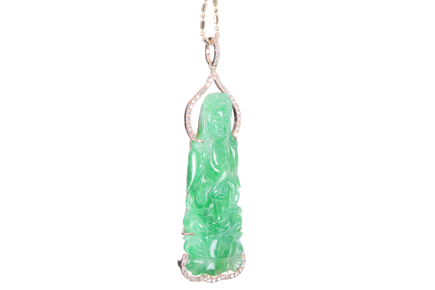 Jadeite Guan Yin Rose Gold