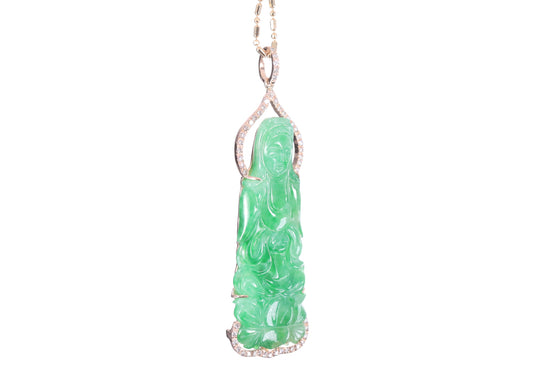 Jadeite Guan Yin Rose Gold