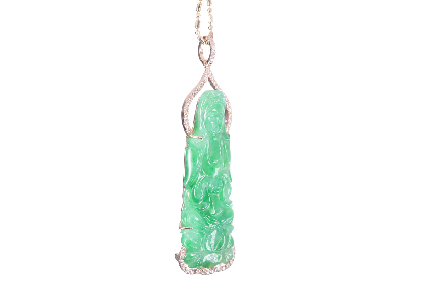 Jadeite Guan Yin Rose Gold