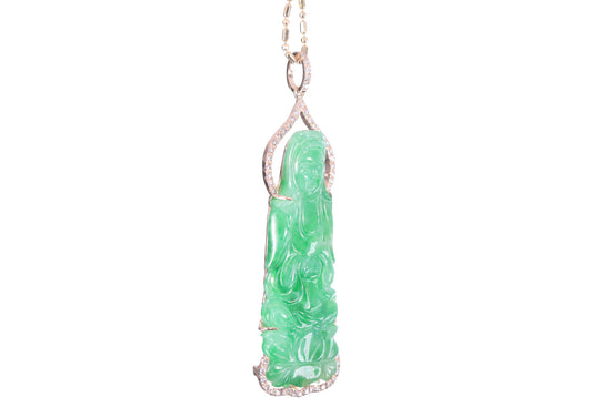 Jadeite Guan Yin Rose Gold