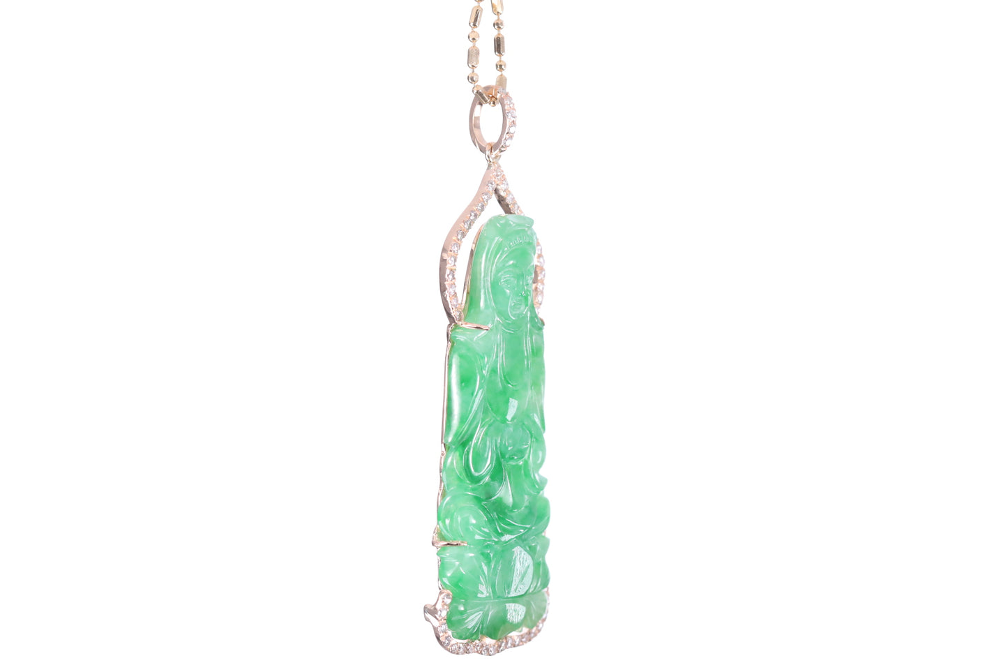 Jadeite Guan Yin Rose Gold