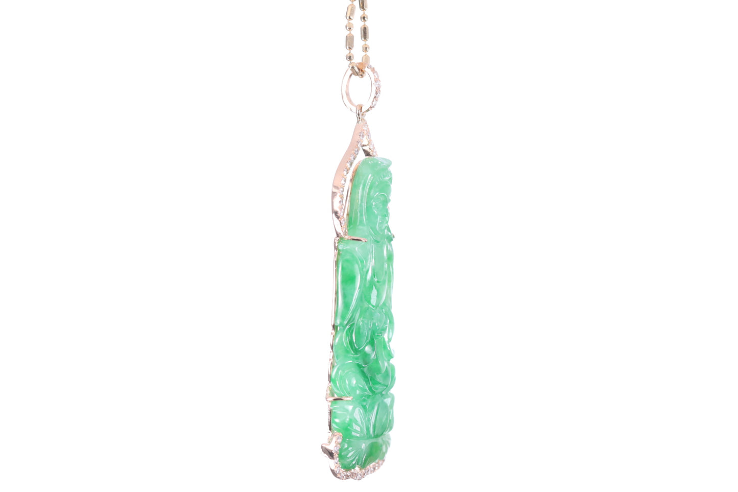 Jadeite Guan Yin Rose Gold