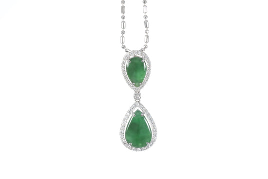 Jadeite Double Pear Shaped Pendant