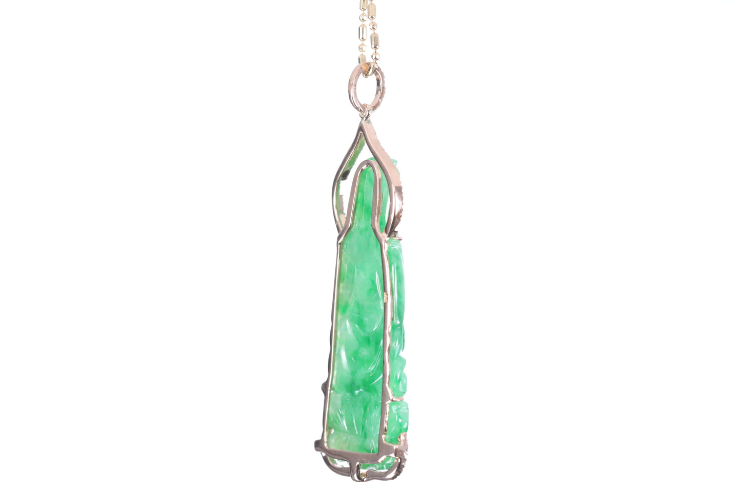 Jadeite Guan Yin Rose Gold