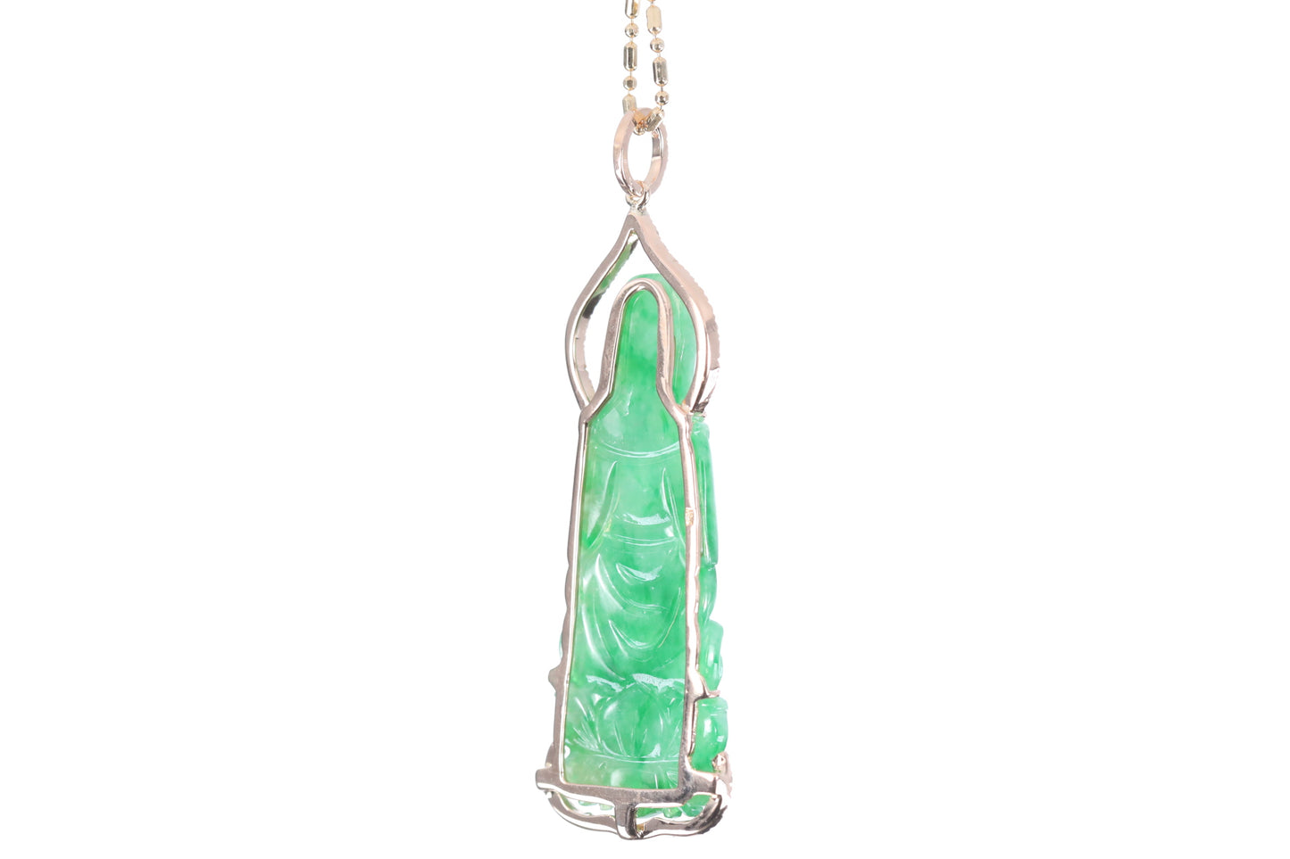 Jadeite Guan Yin Rose Gold