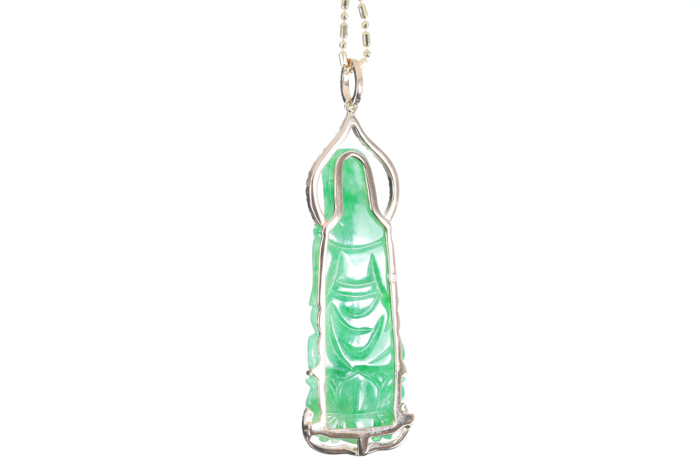 Jadeite Guan Yin Rose Gold