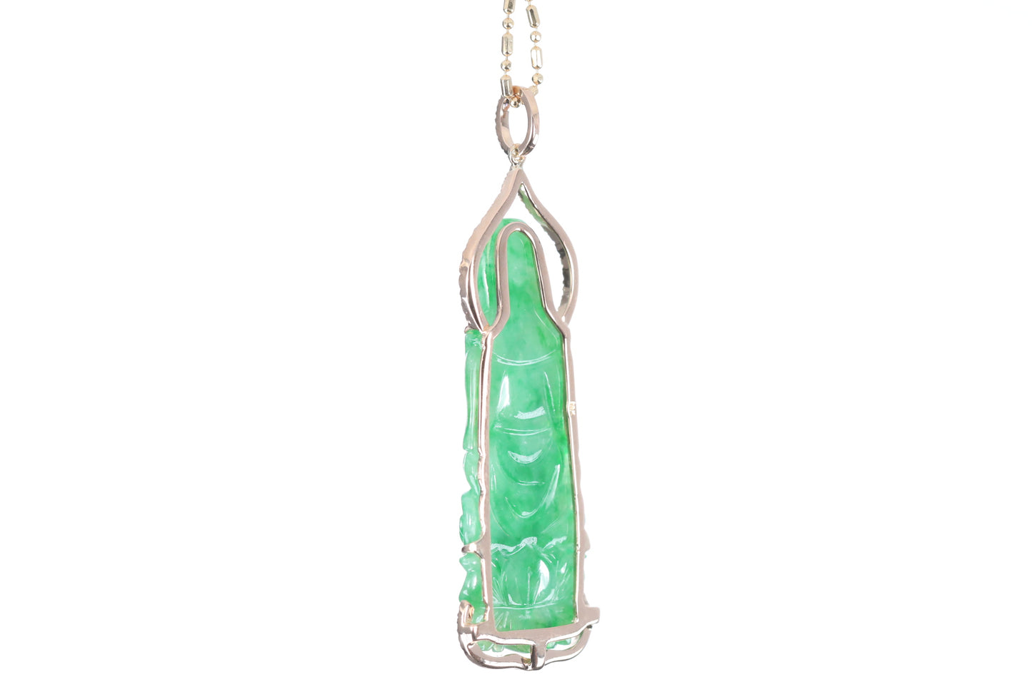 Jadeite Guan Yin Rose Gold