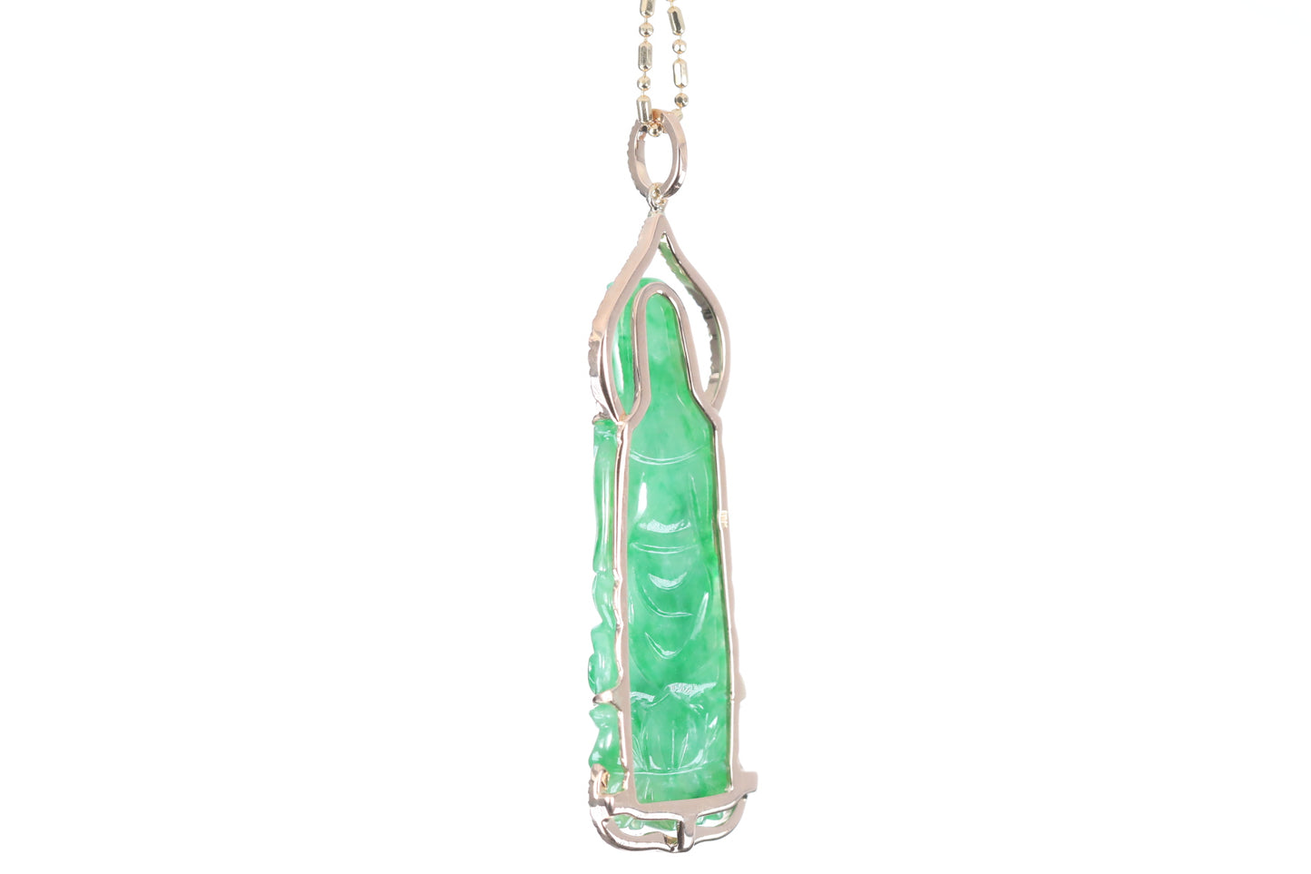 Jadeite Guan Yin Rose Gold