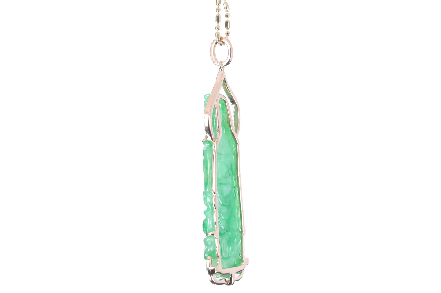 Jadeite Guan Yin Rose Gold