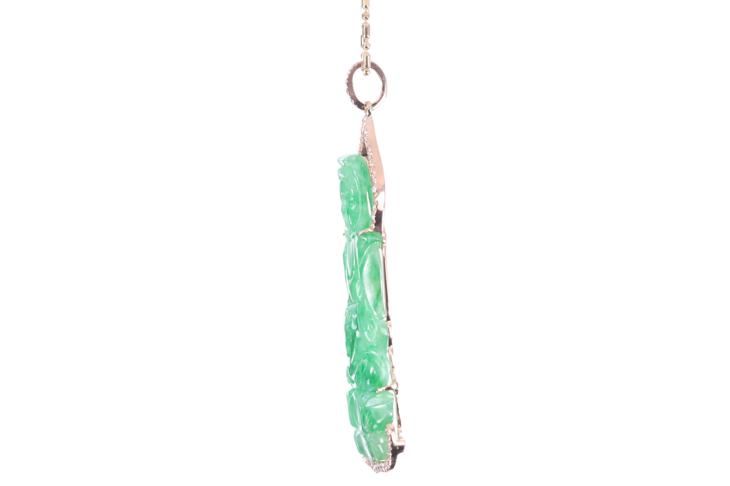 Jadeite Guan Yin Rose Gold