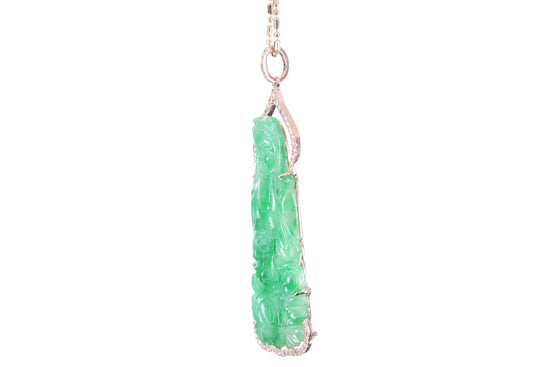 Jadeite Guan Yin Rose Gold