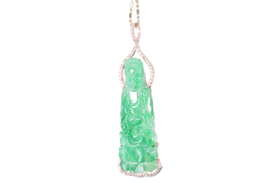 Jadeite Guan Yin Rose Gold