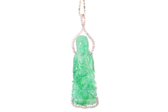 Jadeite Guan Yin Rose Gold