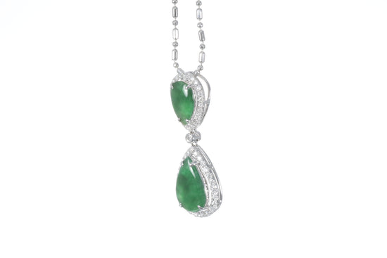 Load image into Gallery viewer, Jadeite Double Pear Shaped Pendant
