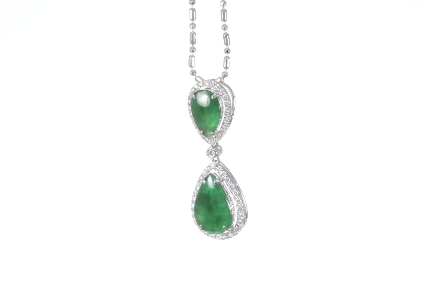 Jadeite Double Pear Shaped Pendant