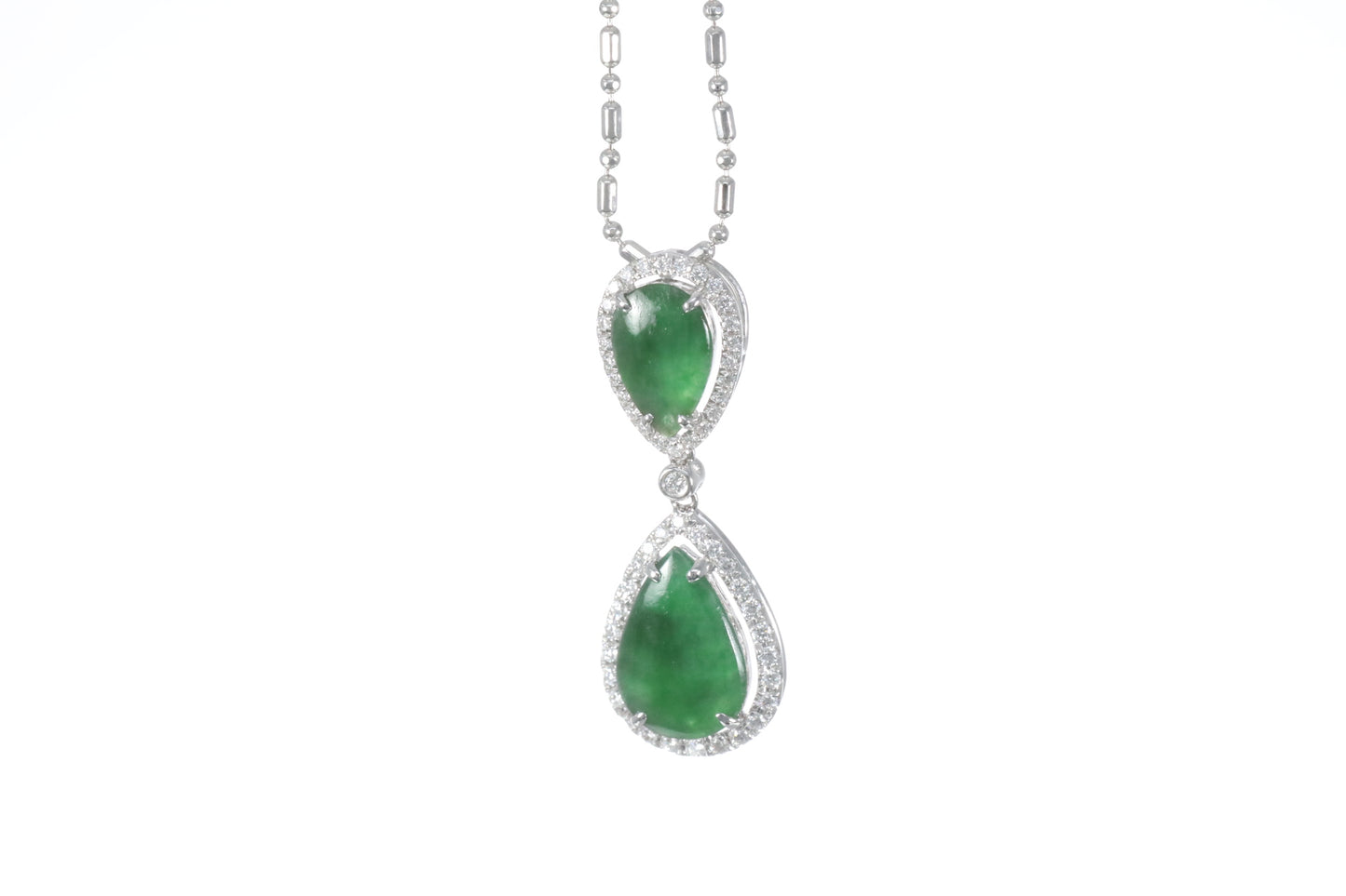 Jadeite Double Pear Shaped Pendant
