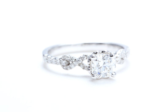 3/4 Carat Ideal Square Shaped Engagement Ring