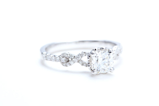 3/4 Carat Ideal Square Shaped Engagement Ring